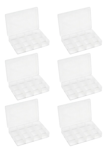 Set X 6 Caja Organizadora Plastica Multiuso 12 Divisiones 