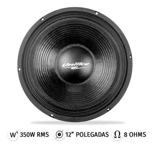 Woofer 12 Polegadas 8 Ohms 350 Rms Cone Seco Bobina Simples