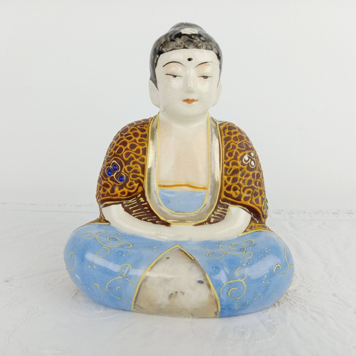 Buda Figura Satsuma Antigua Esmaltada A Mano Decorar Mirala