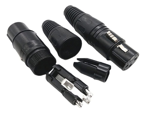 Zyamy 4 Pares Conector De Micrófono De Audio De 3 Pines Xlr,