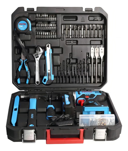 Furadeira Eletrica Sem Fio Com Kit 221pcs - Fixtec Cor Azul
