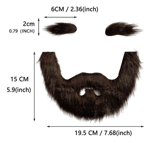 Juego De Barba Y Cejas Postizas, Accesorio De Marrón