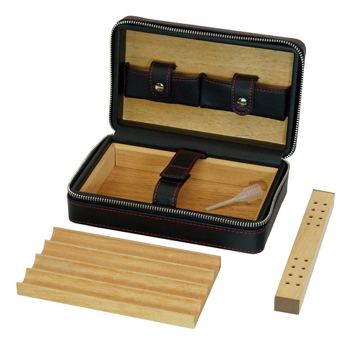 Estuche Portátil Kit Humidor De Viaje Para Puros Habanos Negro