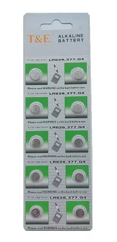 Blister 10 Pilas Boton Lr626 Ag4 377a 1,5 Baterias Alcalinas