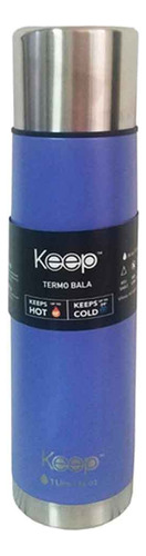 Termo Bala Keep Rubber 1lt Doble Pared Acero Y Silicona Color Violeta