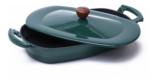 Olla Cacerola Premium Oval Hierro Esmaltado Lafont 3,7 Lts. Color Verde