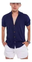 Comprar Camisas En Lino En Manga Corta En Cuello Mao Hombre