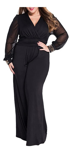 Monos De Manga Larga De Pierna Ancha Para Mujer, Pantalones