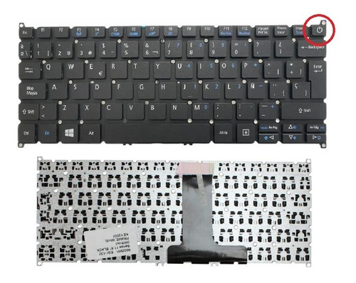 Teclado Acer Aspire Es1-132 Botón De Encendido, En Español