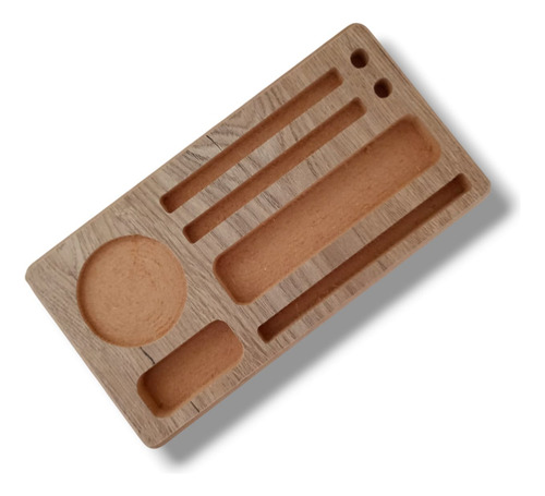 Soporte Base Eleva Monitor Para Escritorio En Combo Marrón Claro