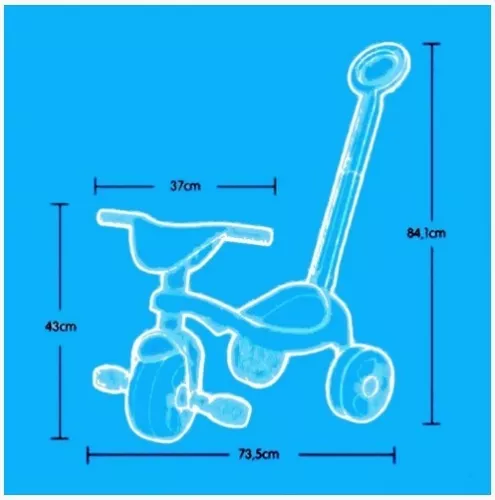 Triciclo Velotrol Infantil Bebe Motoca Festa Azul Menino