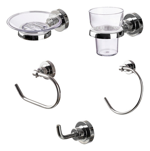 Combo Aqualaf De Accesorios Para Baño - Napoli - 5 Piezas