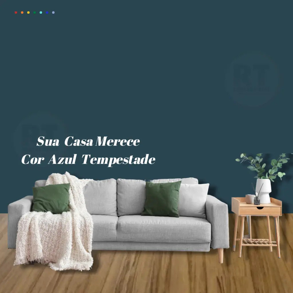 Tinta Parede Azul Coral Renova Anti Mofo Acrílica 800ml Cor Azul Tempestade