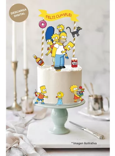 Imprimible Topper Torta Cumpleaños Homero Simpson Decoración | MercadoLibre