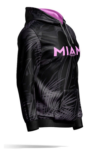 Imagen 2 de 3 de Buzo Hoodie Miami Negro Mod 2