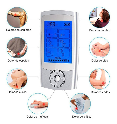 Imagen 3 de 6 de Electro Estimulador Vak 3013 Tens 16 Modos Masaje Recargable
