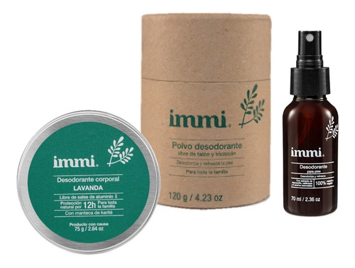 Immi Kit Desodorante Axilas, Pies, Cuerpo