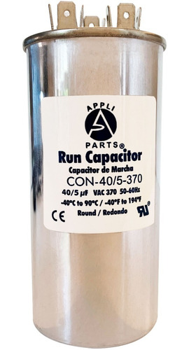 Condensador/ Capacitor De Marcha  40+5 Mfd 370 Vac Redondo