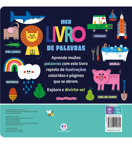 Meu Livro De Palavras: Não Tem Subtítulo, De Tamiris Sene. Tem Série, Não Tem Volume. Editorial Editora Ciranda Cultural, Capa Dura, Primeira Edição Em Português, 2024