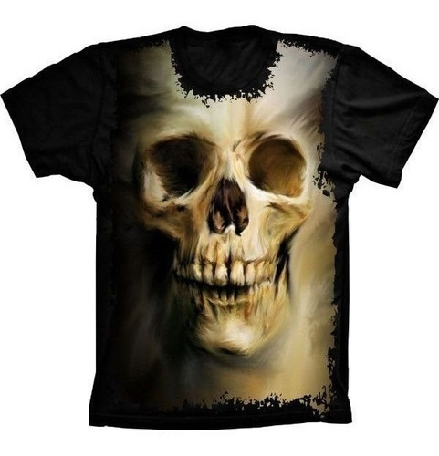 Camiseta Estilosa 3d Fullprint Skull Caveira Human