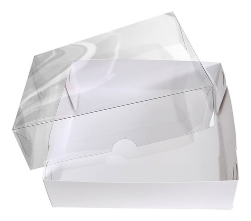 Caixas Papel Tampa Transparente 8x8x4 Com 10 Unidades Qr2