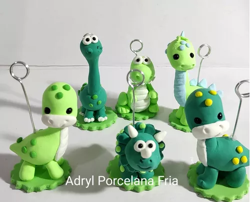 Adorno De Torta Vela Dinosaurio Porcelana Fría