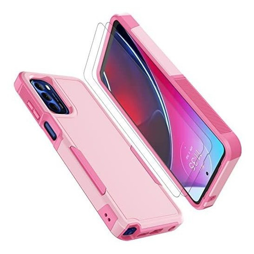 Funda Para Moto G Stylus 4g 2022 Xt2211series +vidrios Rosa