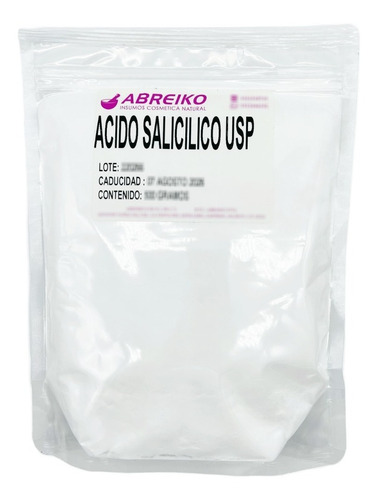 Acido Salicilico Usp 500 Gramos Tipo de piel Cualquier tipo de piel