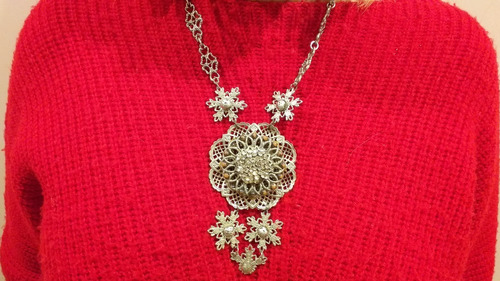 Hermoso Collar Vintage Calidad Plata Trabajada Años ´40