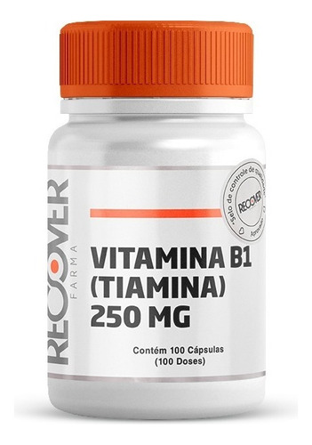 Vitamina B1 250mg (tiamina) - 100 Cápsulas (100 Doses) Sabor Natural