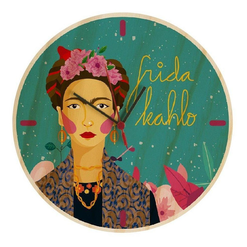 Imagen 1 de 1 de Reloj Con Impresion De Frida Con Manecillas Plasticas