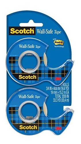 Cinta Scotch Wall-safe, Reposicionable, Acabado Mate,