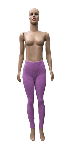 Imagem 2 de 6 de Calça Legging Canelada Grossa Lã Feminino Masculino Cós Alto