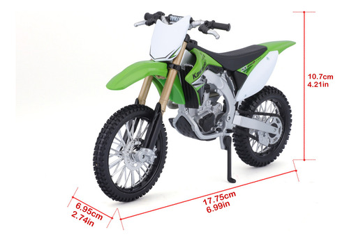 Kawasaki Kx 450 F Maisto 1/12 para Armar Color Verde