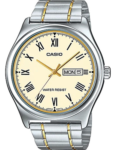 Reloj Casio clásico plateado y dorado para hombre