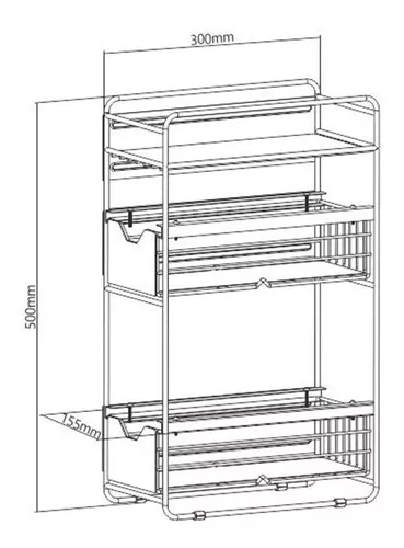 Organizador De Cocina Bajo Mesada Alacena 2 Estantes Cajones Color