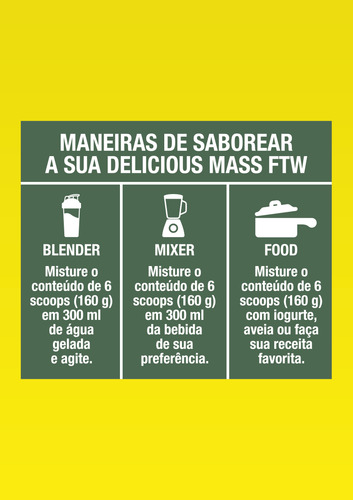 Delicious Mass Hipercalórico Refil 3kg Sabor Wheyzinho - FTW