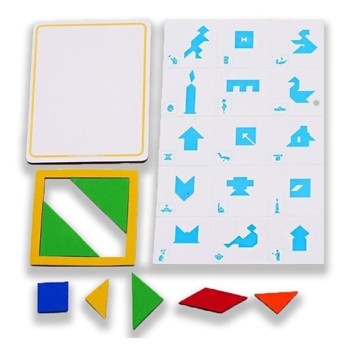 Juegos Niños Mini Tangram Piezas Foami Y Tablero Magnético