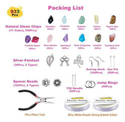 A Kit Para Hacer Pulseras, Piedra De Color Grava Natural De