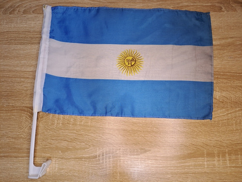 Bandera Argentina Original Mundial Fútbol Messi Asta Carro