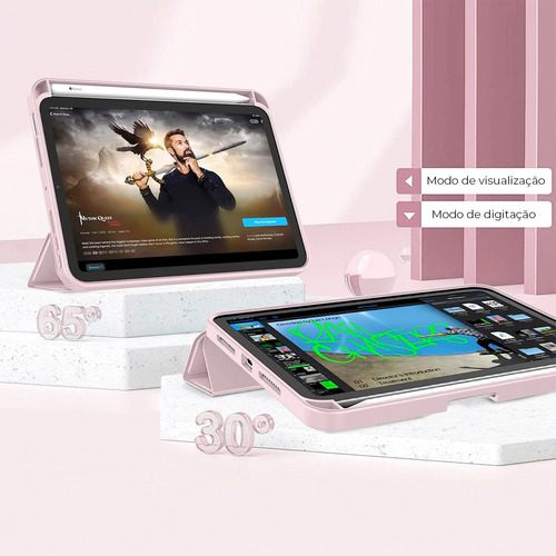 Funda Smartcover Para iPad Mini 6 + Espacio Para Pencil Rosa