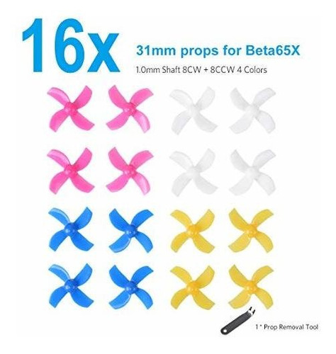 Betafpv 16pcs 31mm 4-blade Props Tiny Whoop Propellers Con