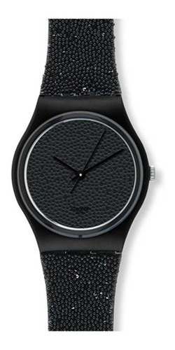 Reloj Swatch De Mujer Negro Con Malla Con Brillos Gz254