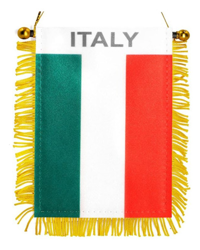 Bandera De Italia Colgante Para Vidrio O Ventanas 13x18 Cm