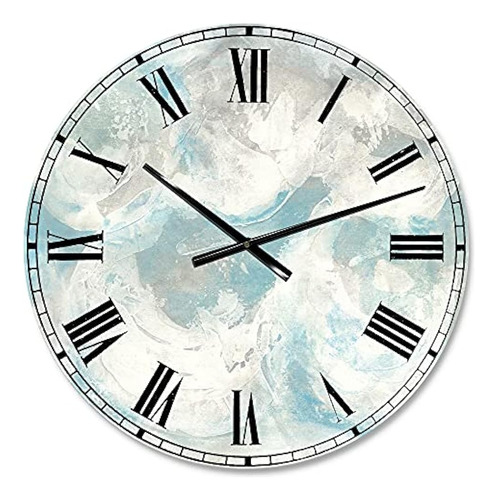 Designq 'pale Blue Shade Iv' Reloj De Pared Costero Para El 