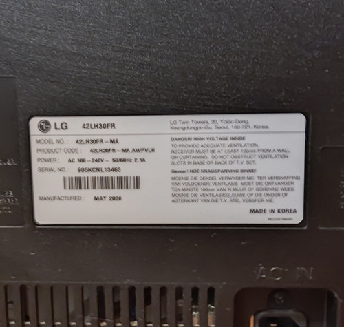 Imagen 6 de 6 de Televisor Tv Lcd LG 42 Pulgadas