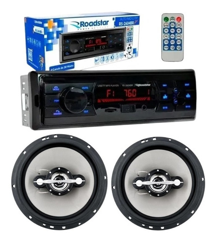 Kit Radio Bluetooth Fm,usb,mp3 + Par Alto-falante 6 Palio 