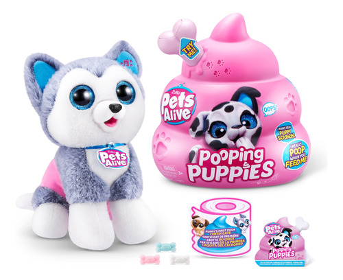 Pets Alive Peluche Husky Pooping Puppies - Juguete De Desarr