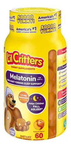 L'il Critters Para Niños Ayuda A Dormir Sleep 60 Gomitas Sabor Frutas