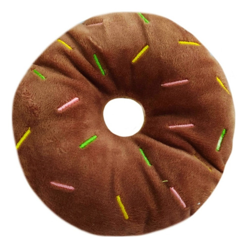 Brinquedo Pelúcia Pequeno Para Cães Cachorro Pet Premium Top Cor Colorido Desenho Donuts Chocolate